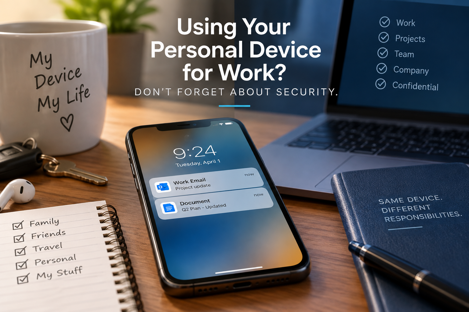 personal devices safely at work