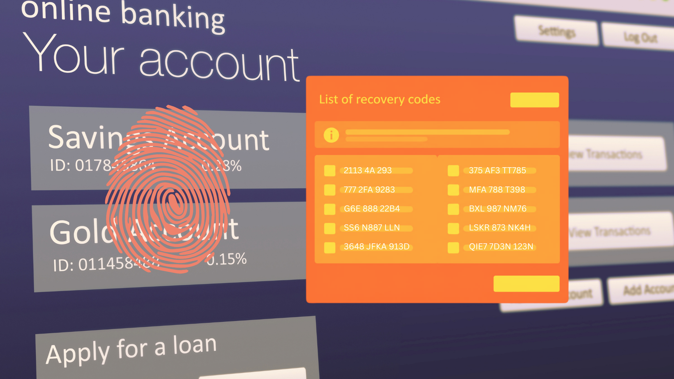 account recovery codes